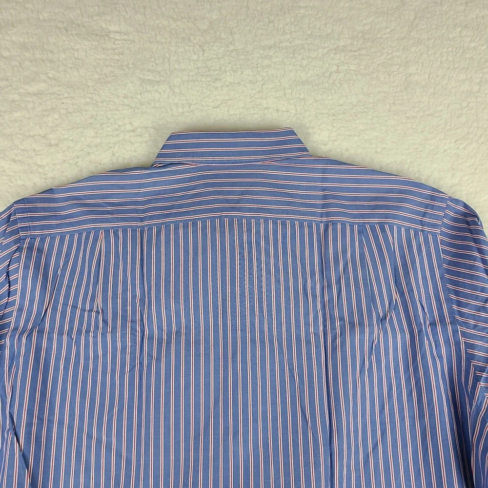 Polo Ralph Lauren Shirt Mens XL Blue Red Striped Westerton Dress Button‎ Up